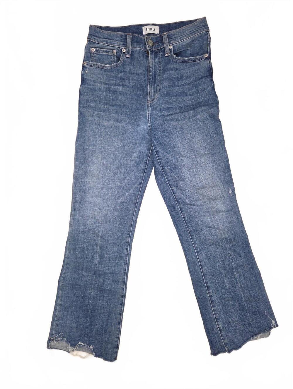 Pistola Sunny High Rise Raw Hem Cropped Bootcut Jeans Womens Size 27